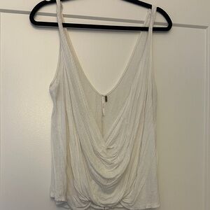 Elegant White Drape Tank Top